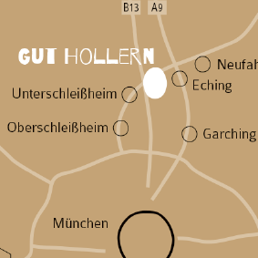 Standortkarte Gut Hollern, Nähe Eching, Garching, Unterschleißheim, Oberschleißheim